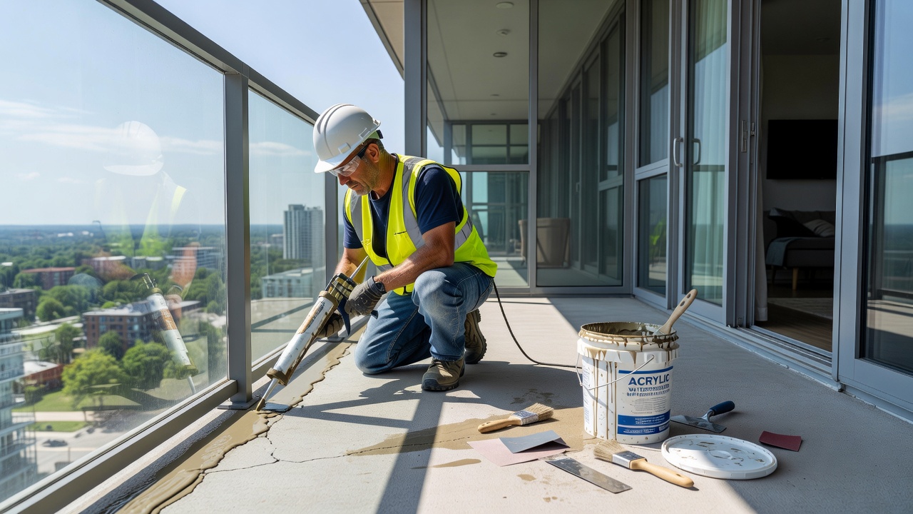 Condo balcony waterproofing with Ajax exterior painting service