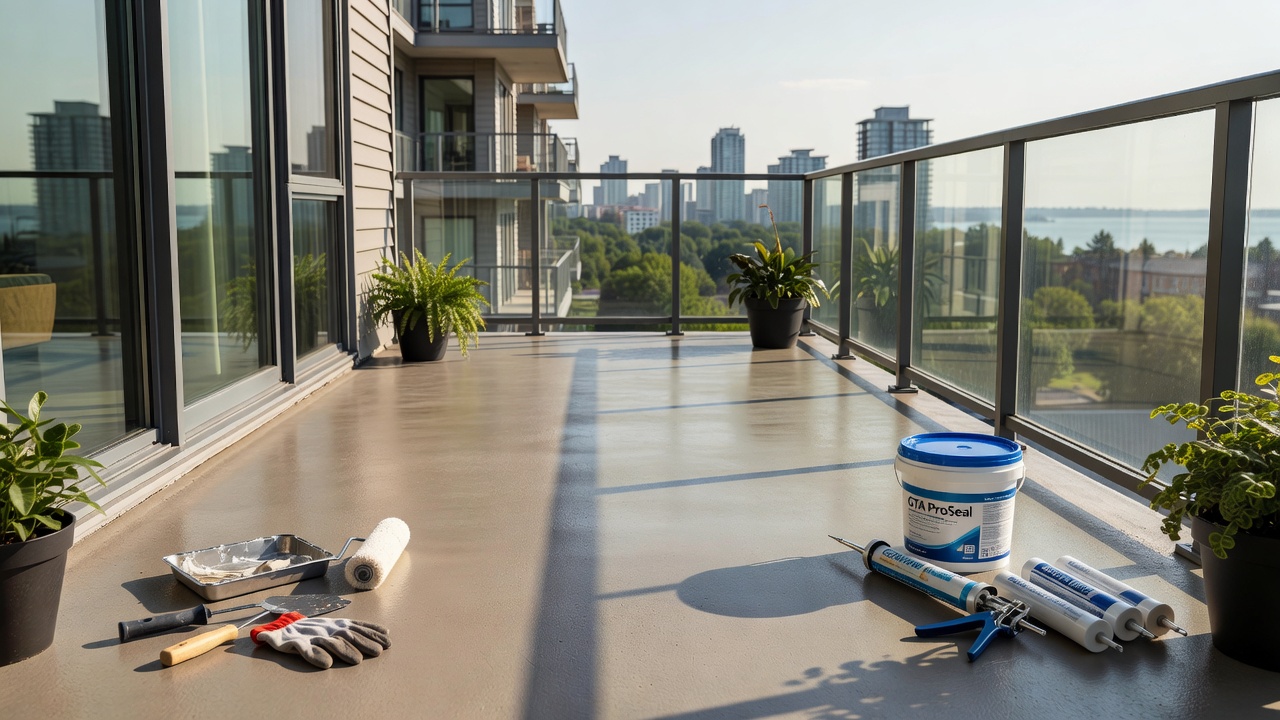 Professional balcony sealant application in Ajax condo