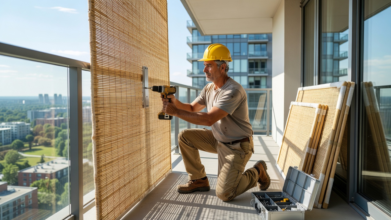 Condo balcony privacy screen upgrade in North York home improvement