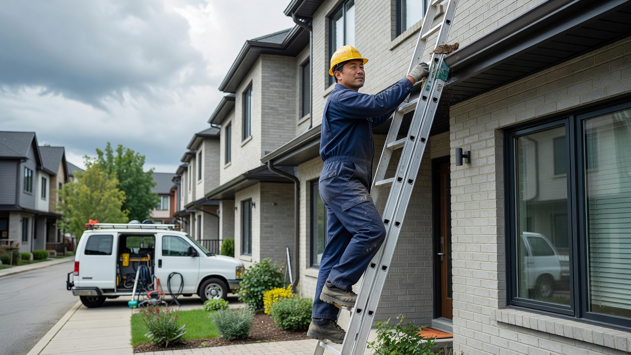 Gutter cleaning and repair service for GTA townhouses before summer rains