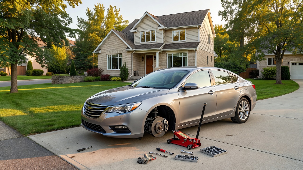 Checking brake pads for Scarborough brake repair