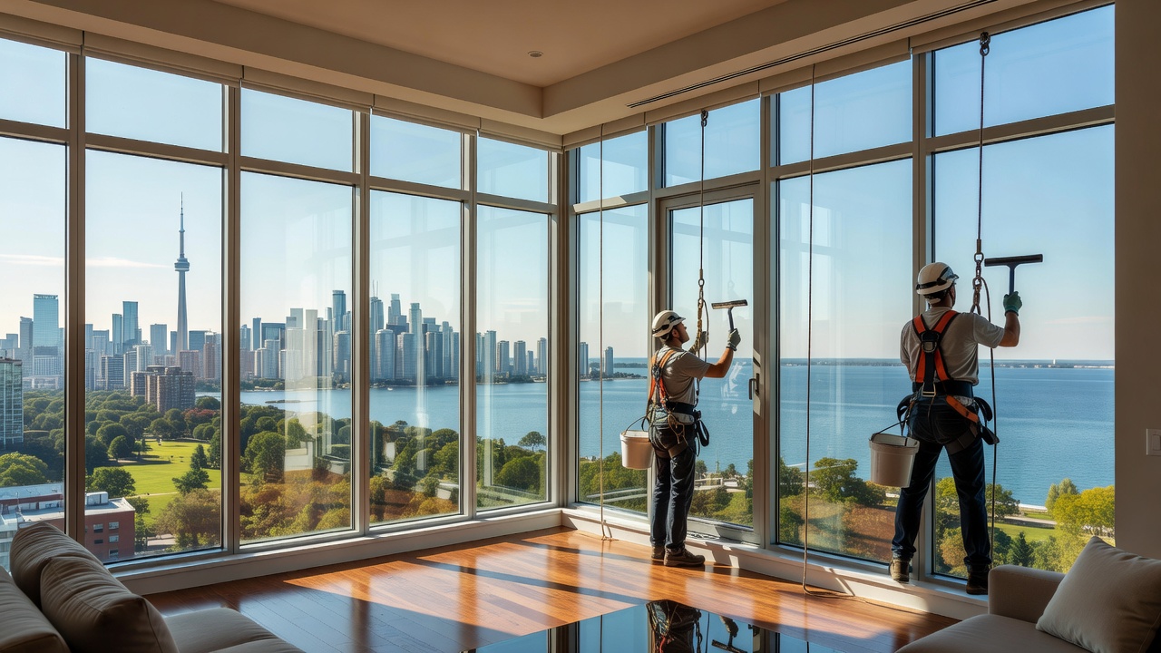 Mississauga high-rise condo exterior maintenance with window cleaning