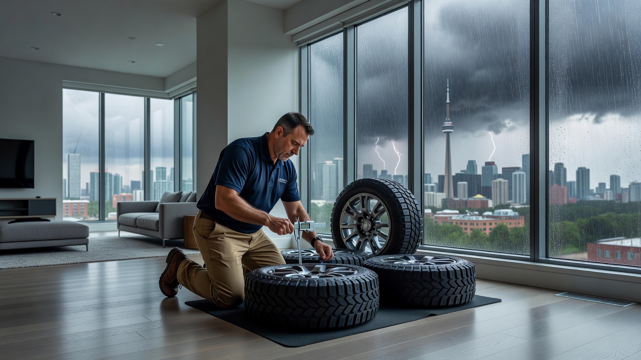 Brampton tire change for summer storm wheels