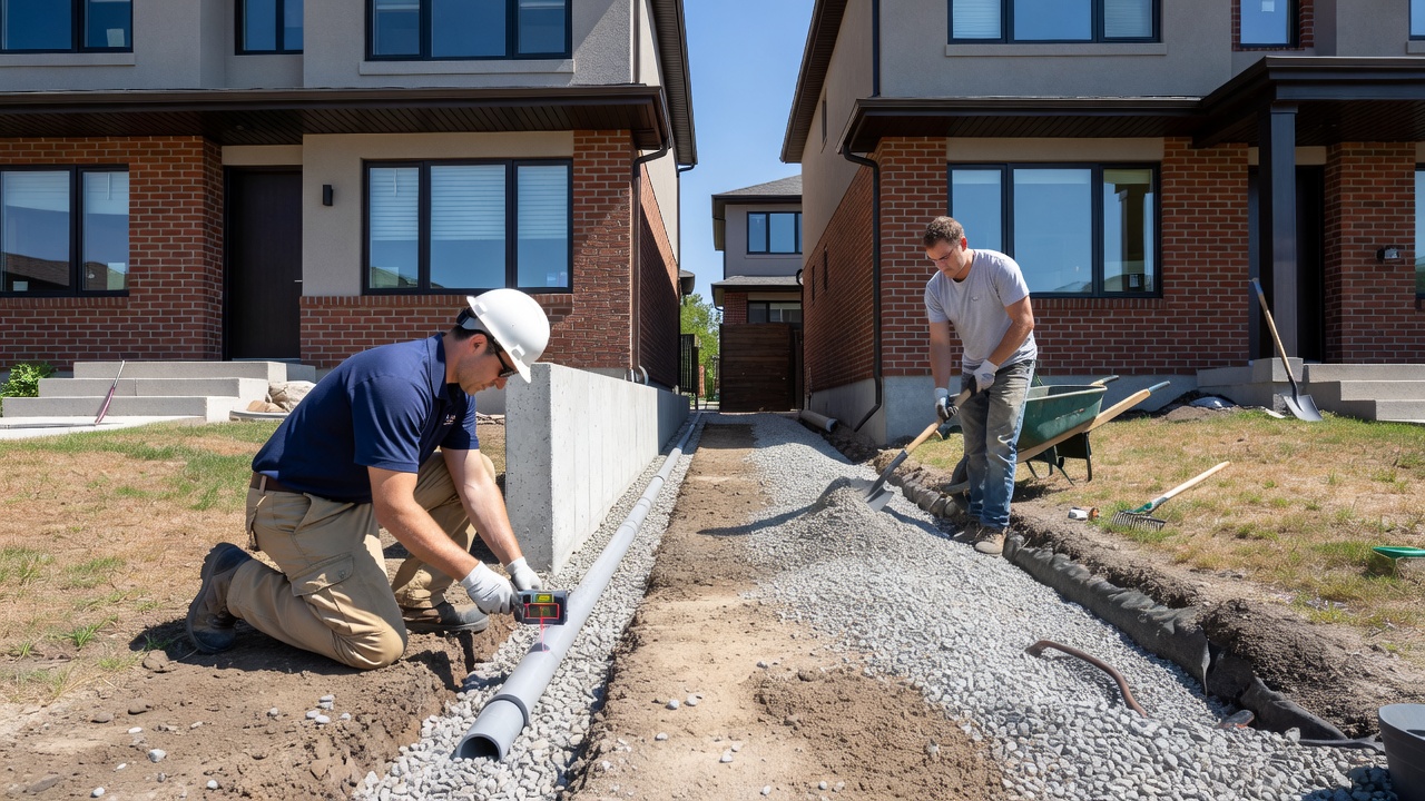 Semi-detached home foundation protection from summer water damage in Toronto