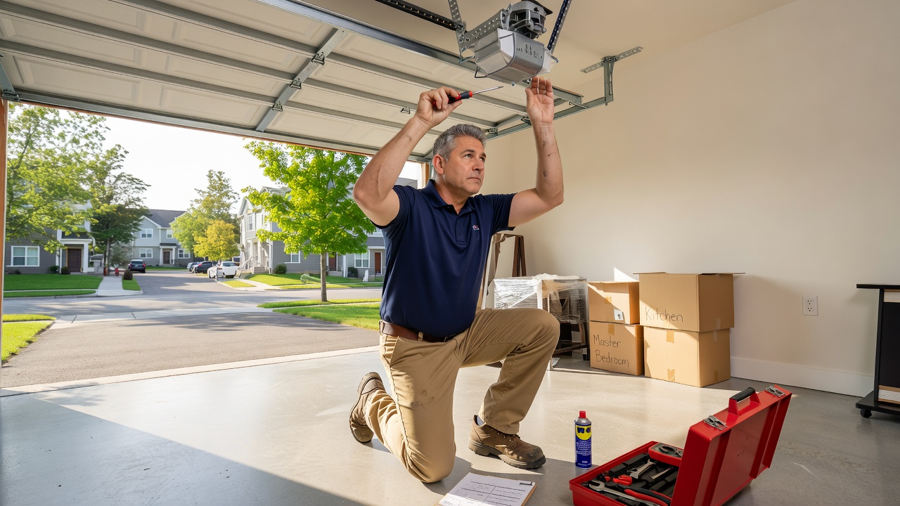 Garage door motor maintenance by Brampton electrician