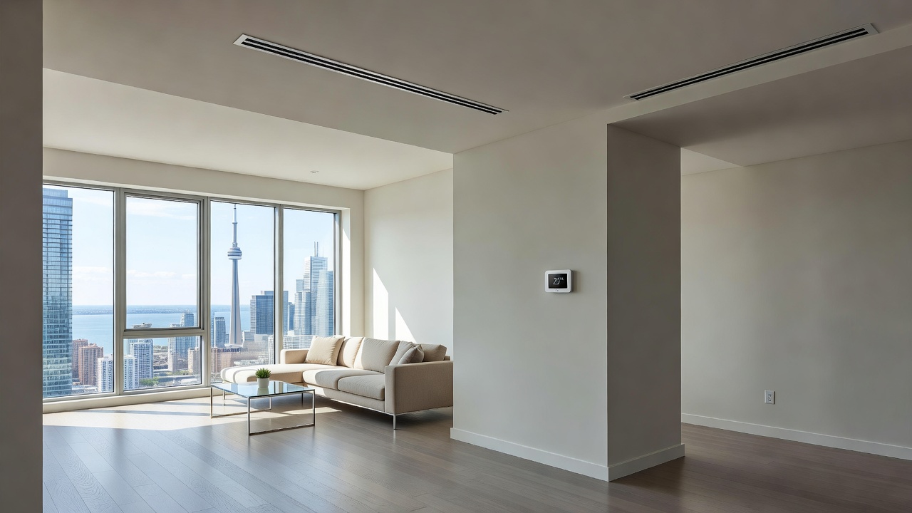 Duct cleaning service improving central air efficiency in Toronto apartment