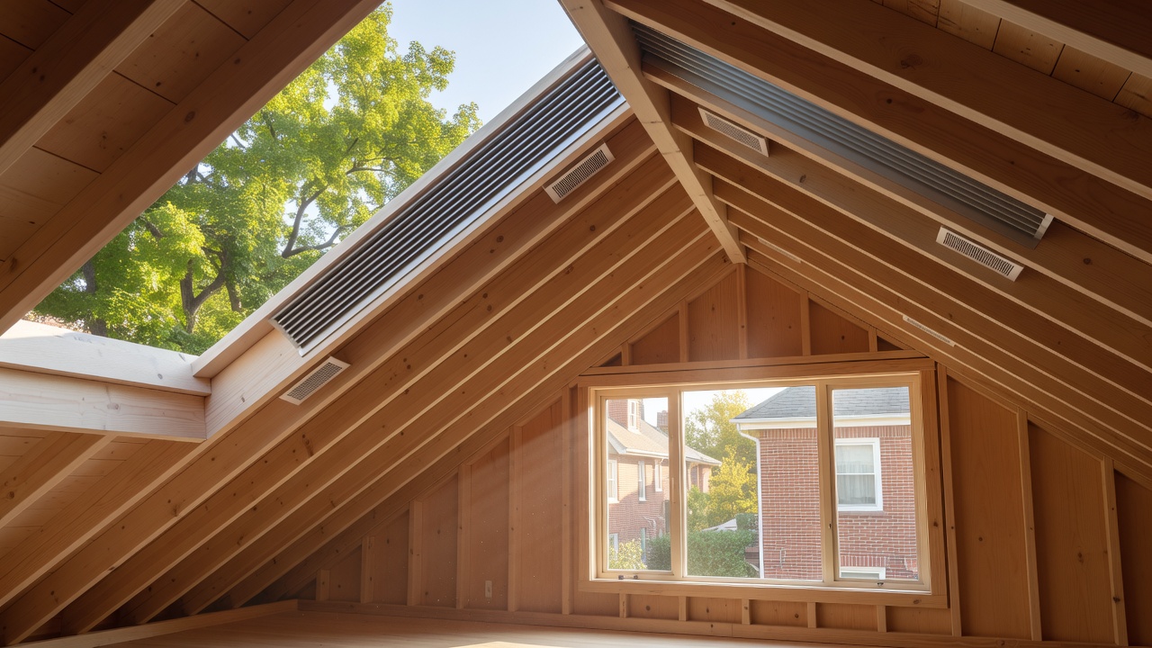 HVAC technician inspecting attic ventilation in a Toronto home