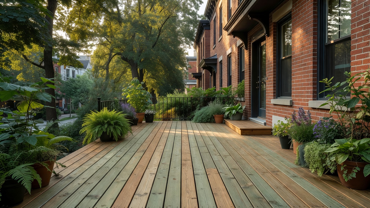 After image of beautifully restored townhouse deck using eco-friendly stains by Toronto painting contractor
