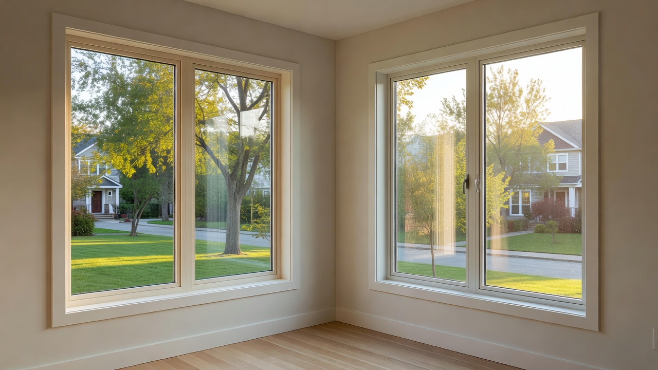 Aluminum window frames in a Greater Toronto Area home during summer