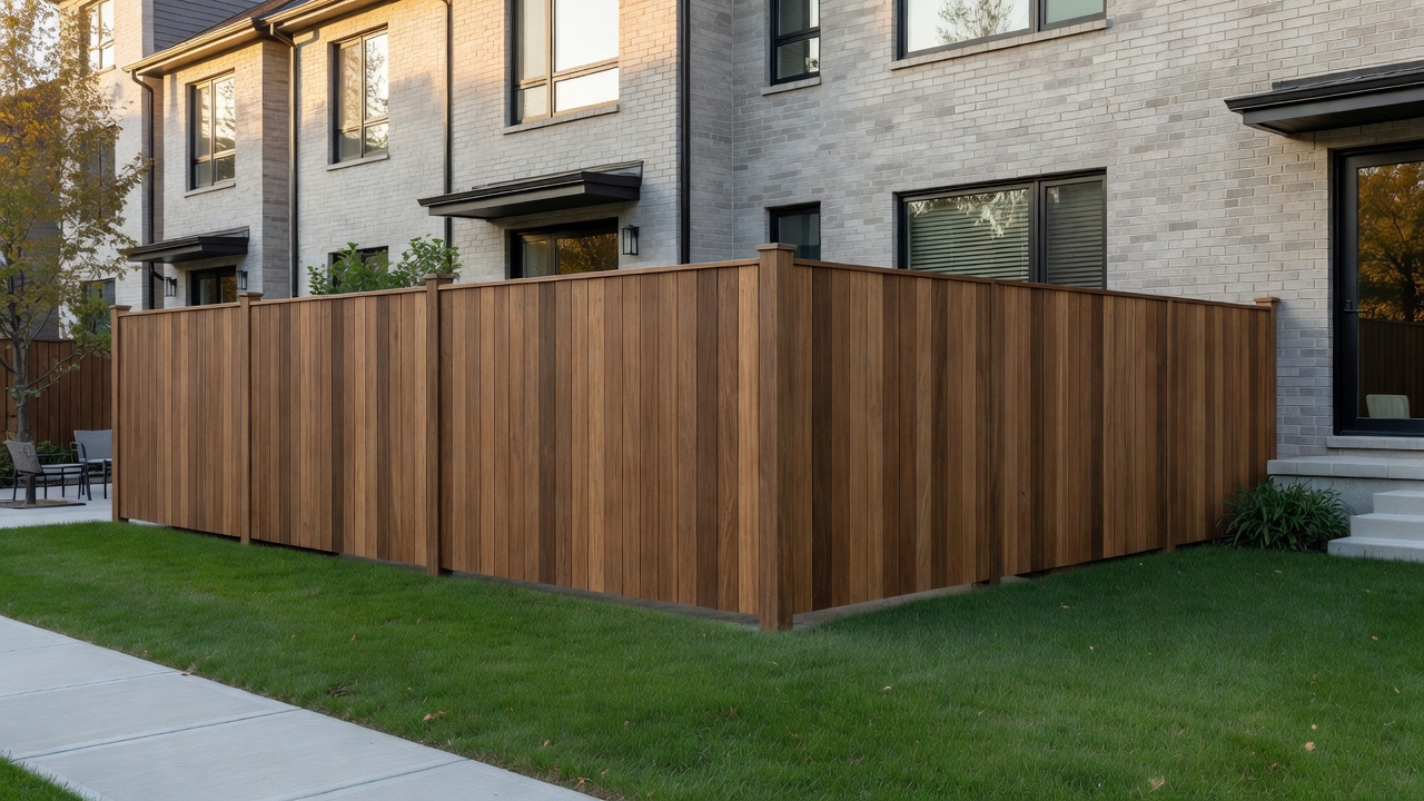 Summer privacy fence being installed on townhouse in GTA