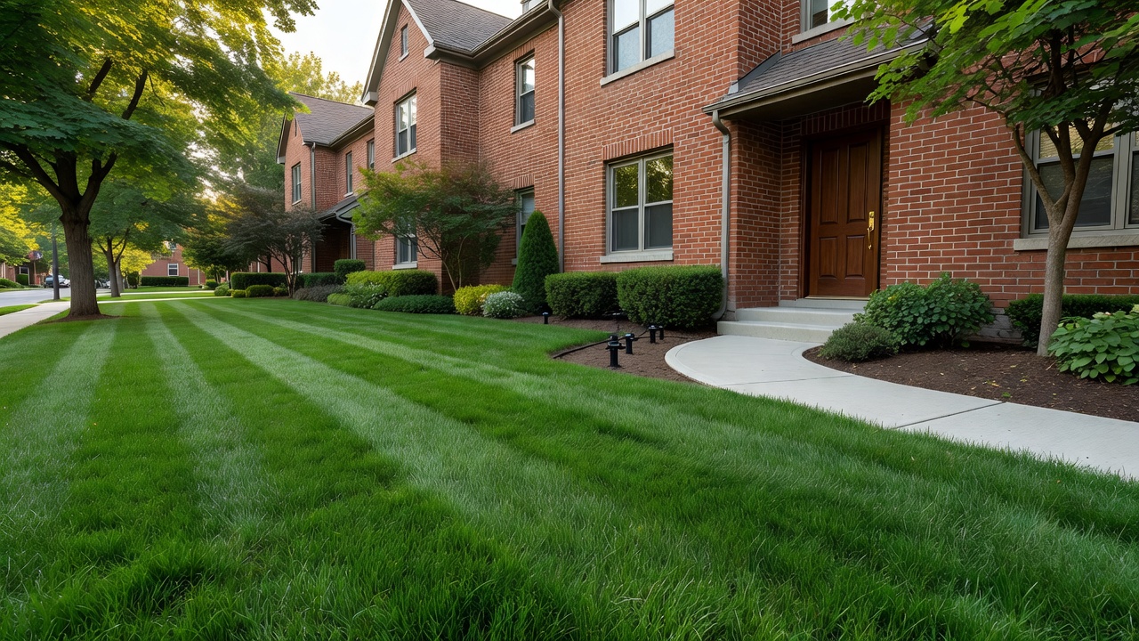 Professional landscaping service inspecting irrigation system in Toronto