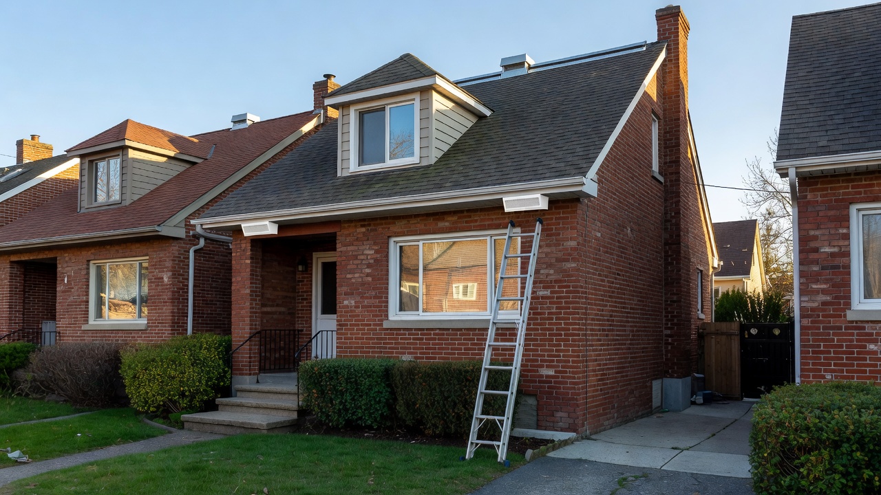 Semi-detached home attic ventilation maintenance for furnace repair