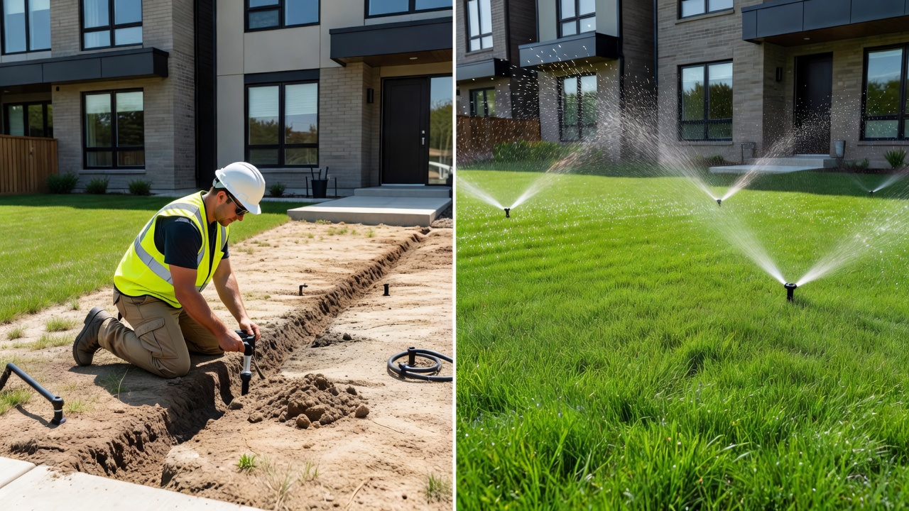 Automated sprinkler system installation for Vaughan home improvement