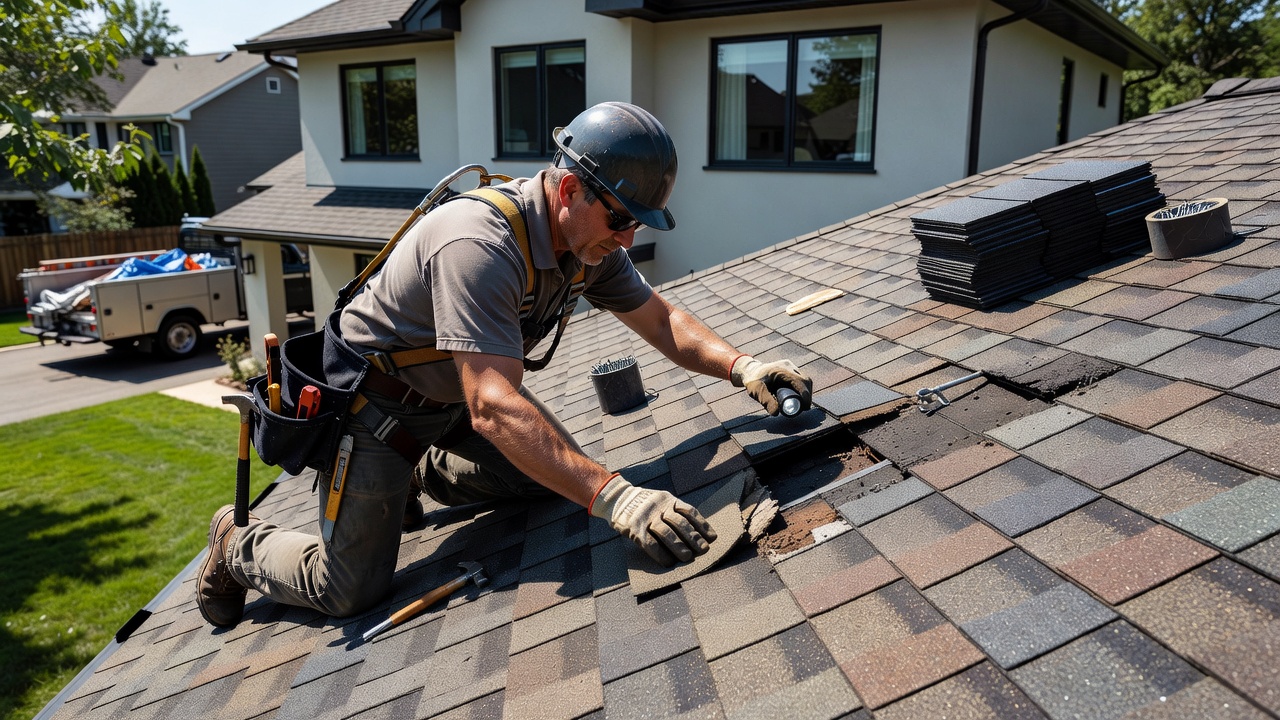 Asphalt shingle roof inspection and repair on a North York detached house