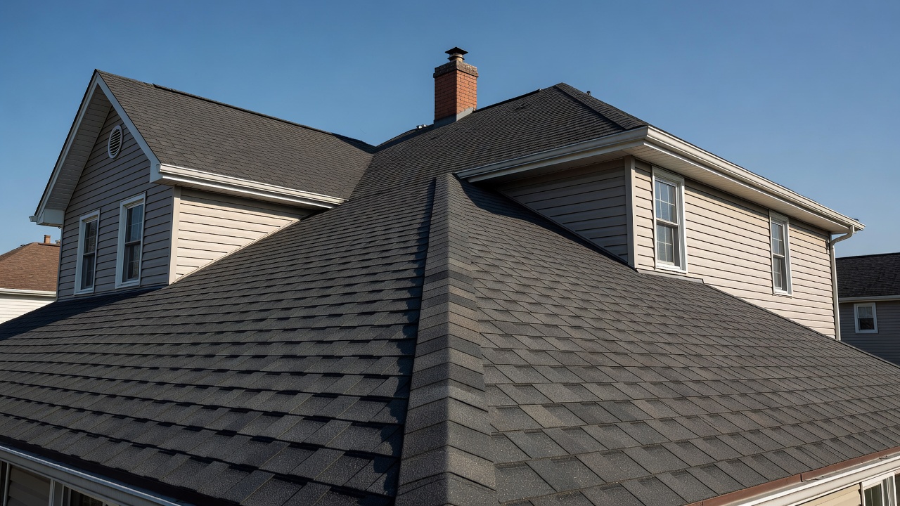 Roof repair in progress on a North York detached house