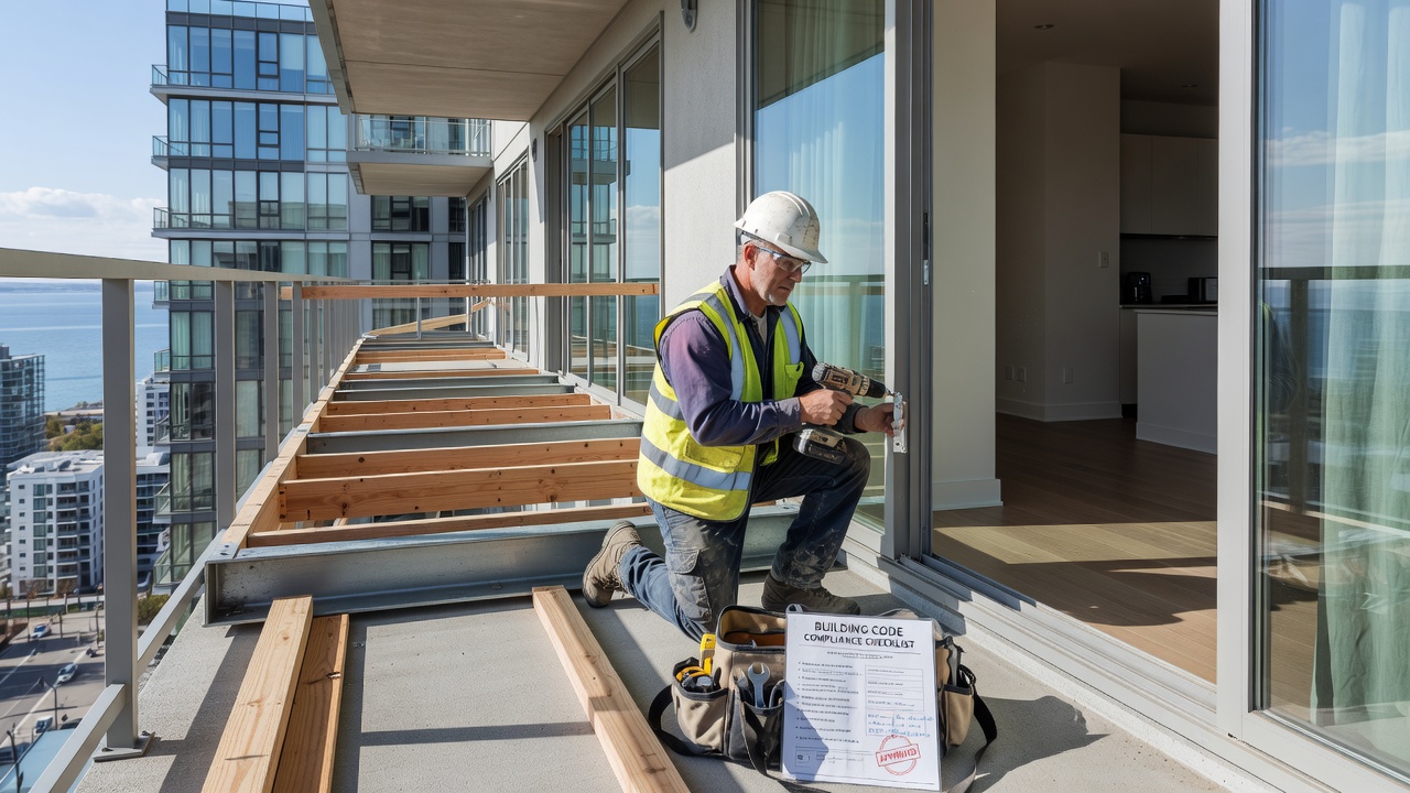 Balcony extension construction in Burlington home improvement project