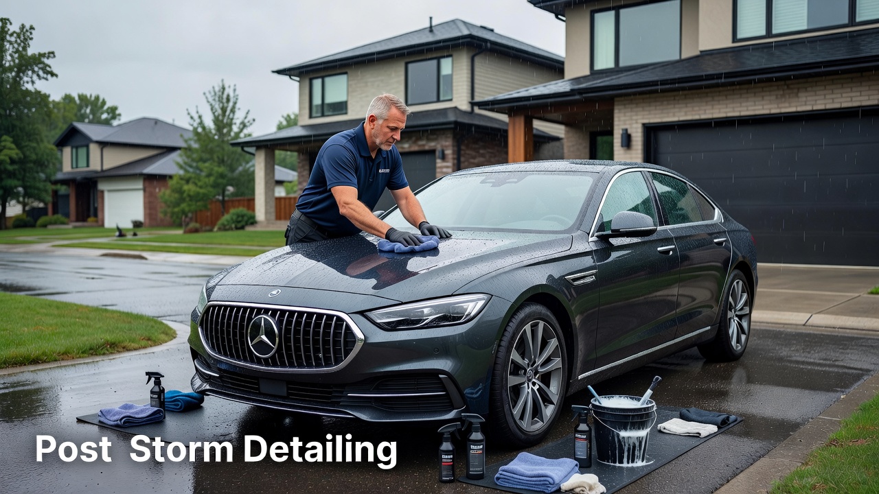 Burlington car detailing post-storm transformation