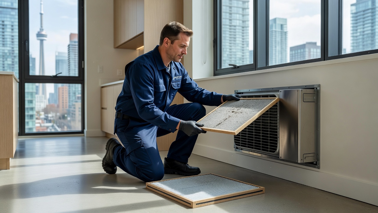 Eco-friendly HVAC filters improving air quality in Toronto condo