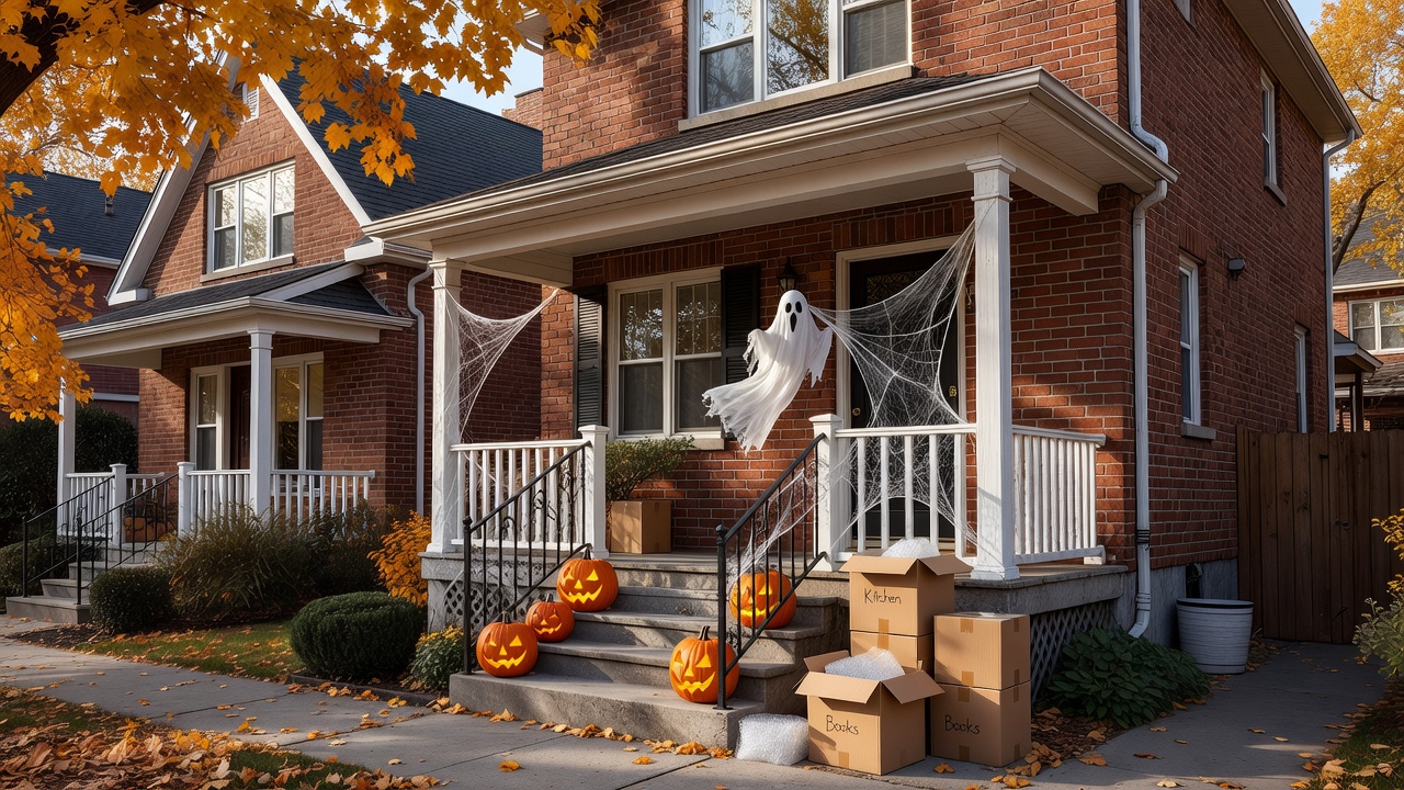 Toronto furniture moving with Halloween decorations