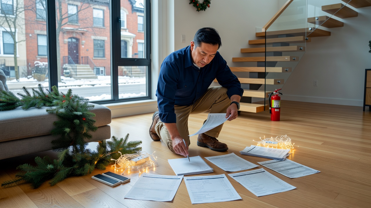 Holiday decorations in a Toronto townhouse for home improvement